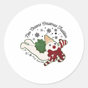 Sticker Rond Nouvelle-Orléans M. Bingle Tradition de Noël Bonho