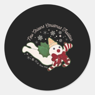 Sticker Rond Nouvelle-Orléans M. Bingle Tradition de Noël Bonho