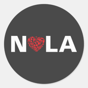 Sticker Rond Nouvelle-Orléans Nola Coeur Fort