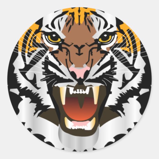 STICKER ROND NOUVELLE TÊTE DE TIGER (Devant)