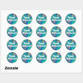 Sticker Rond Nouvelle-Zélande Abalone Paua Shell Motif 1 (Feuille)