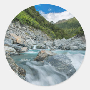 Sticker Rond Nouvelle-Zélande, île du Sud, Mt. Aspiring Nationa