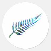 STICKER ROND NOUVELLE-ZÉLANDE KIWI FERN PAUA (Devant)
