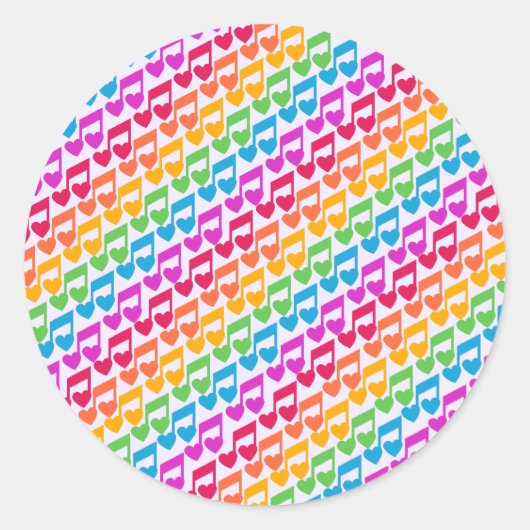 Sticker Rond Nouvelles notes arc-en-ciel incroyables (Devant)