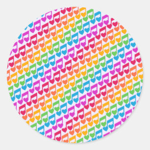 Sticker Rond Nouvelles notes arc-en-ciel incroyables