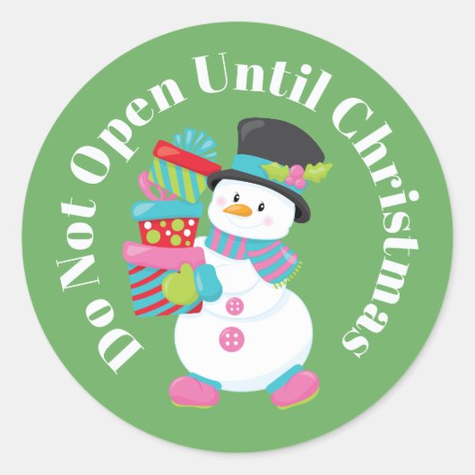 Sticker Rond N'ouvrez pas avant Noël (Devant)