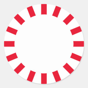 Sticker Rond Novelty Red et White Pepperment Candy