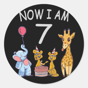 Sticker Rond Now I, 7 ans d'or 7th Birthday