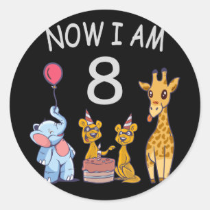 Sticker Rond Now I, 8 ans d'âge huit