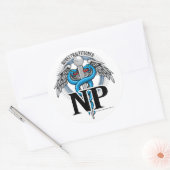 Sticker Rond NP Blue Caduceus (Enveloppe)