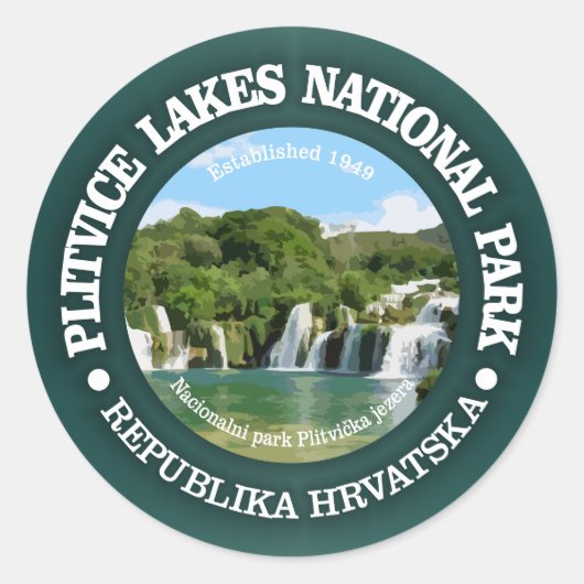 Sticker Rond NP des lacs Plitvice (Devant)