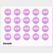 Sticker Rond Nuage 9 Rose Violet Drôle Mignon Remerciements Hum (Feuille)