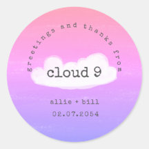 Nuage 9 Rose Violet Drôle Mignon Remerciements Hum