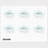 Sticker Rond Nuage bleu. Baby shower merci. Bébé garçon (Feuille)