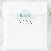 Sticker Rond Nuage bleu. Baby shower merci. Bébé garçon (Sac)