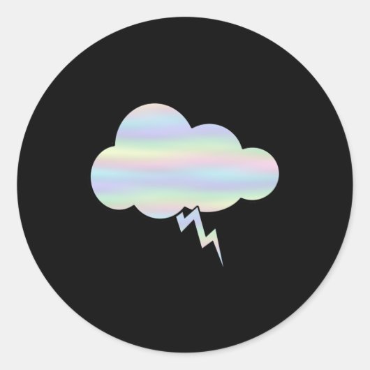 Sticker Rond Nuage de foudre (Devant)