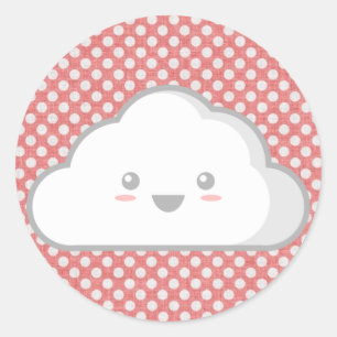 Sticker Rond Nuage de Kawaii