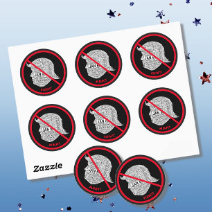 Sticker Rond Nuage de mots anti-Donald-Trump