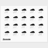Sticker Rond Nuage de pluie (Feuille)