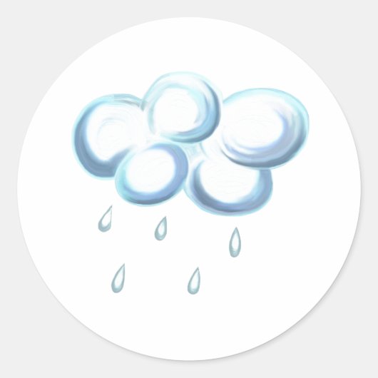 Sticker Rond Nuage de pluie (Devant)