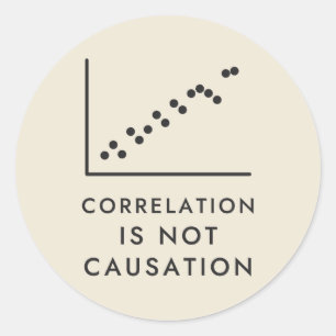 Sticker Rond Nuage de points Corrélation n'est pas Causalité