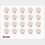 Sticker Rond Nuage d'ours bébé fille douche (Feuille)