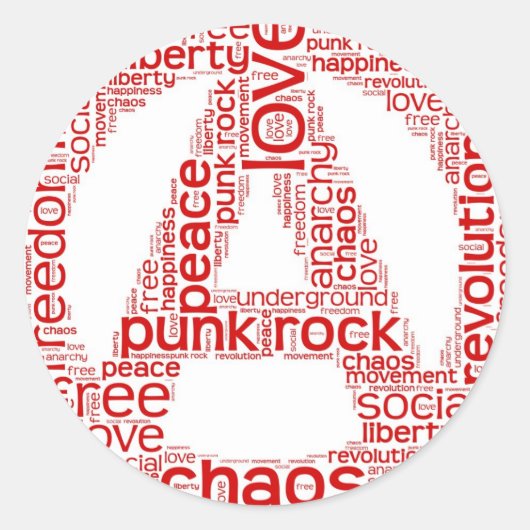 Sticker Rond Nuage mondial en forme d'anarchie (Devant)