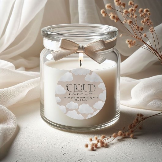 Sticker Rond Nuage naturel beige neuf douche moderne design