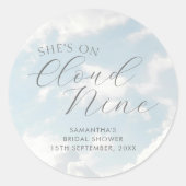 Sticker Rond Nuage Neuf Ciel Bleu Nuageux Mariage Moderne  (Devant)