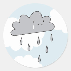 Sticker Rond Nuage triste