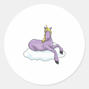 Sticker Rond Nuage Unicorn