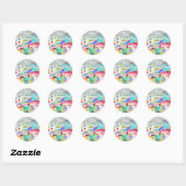Sticker Rond Nuages Abstraits (Feuille)