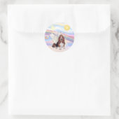 Sticker Rond Nuages - Ange Basset Hound (Sac)