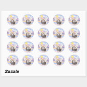 Sticker Rond Nuages - Ange Cobaye (#2) (Feuille)
