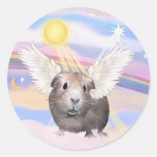 Sticker Rond Nuages - Ange de cochon de Guinée (#2)