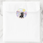 Sticker Rond Nuages - Ange Pug Noir (Sac)