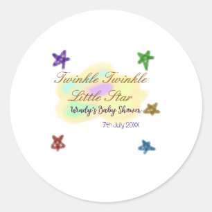 Sticker Rond Nuages arc-en-ciel scintillent Twinkle Little Star