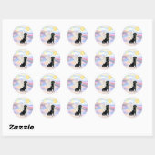 Sticker Rond Nuages - Black Labrador Retriever Angel (Feuille)