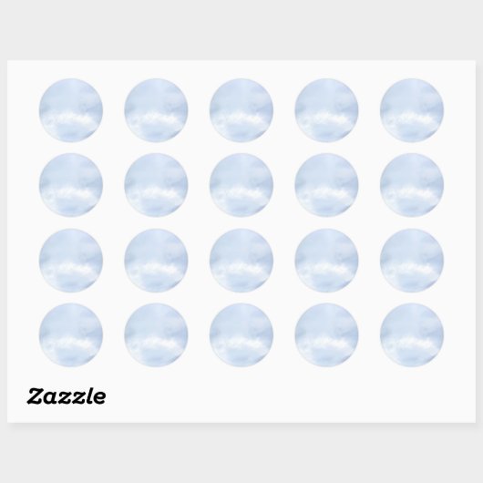 Sticker Rond Nuages blancs moelleux (Feuille)