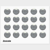 Sticker Rond Nuages & Coeurs Bébé Sprinkle Garçon Favoriser Sti (Feuille)