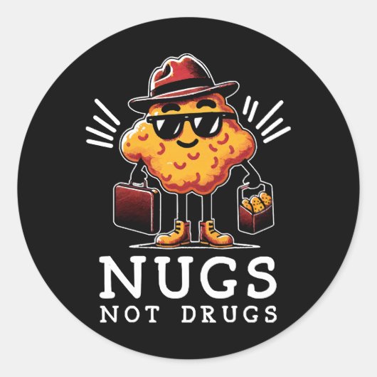 Sticker Rond Nuages Croustillants et non drogues (Devant)