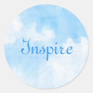 Sticker Rond Nuages d'aquarelle et arrière - plan de ciel