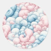 Sticker Rond Nuages de Barbe à Papa (Devant)