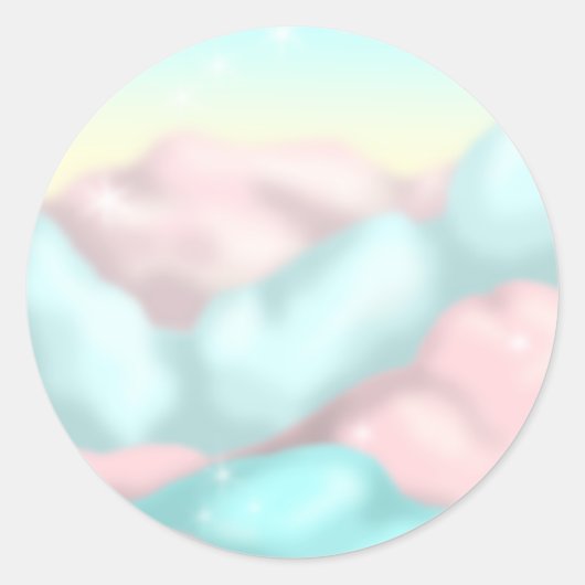 Sticker Rond Nuages de bonbons (Devant)