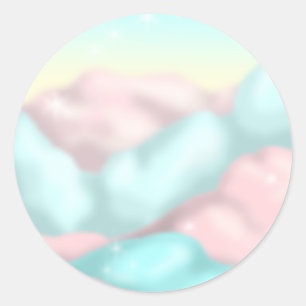 Sticker Rond Nuages de sucrerie