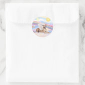 Sticker Rond Nuages - L'Ange Gryhound Fawn (couché en bas) (Sac)