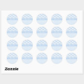 Sticker Rond Nuages mignons et rayures (Feuille)