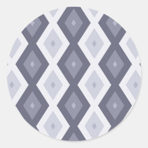 Sticker Rond Nuances de bleu gris motif diamant