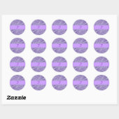 Sticker Rond Nuances de Mariage de monogramme violet (Feuille)
