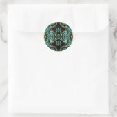 Sticker Rond ~ Nuances de vert noir or jaune fractal ~ (Sac)